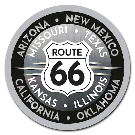 Route 66 Circle Vinyl Laminated Decal